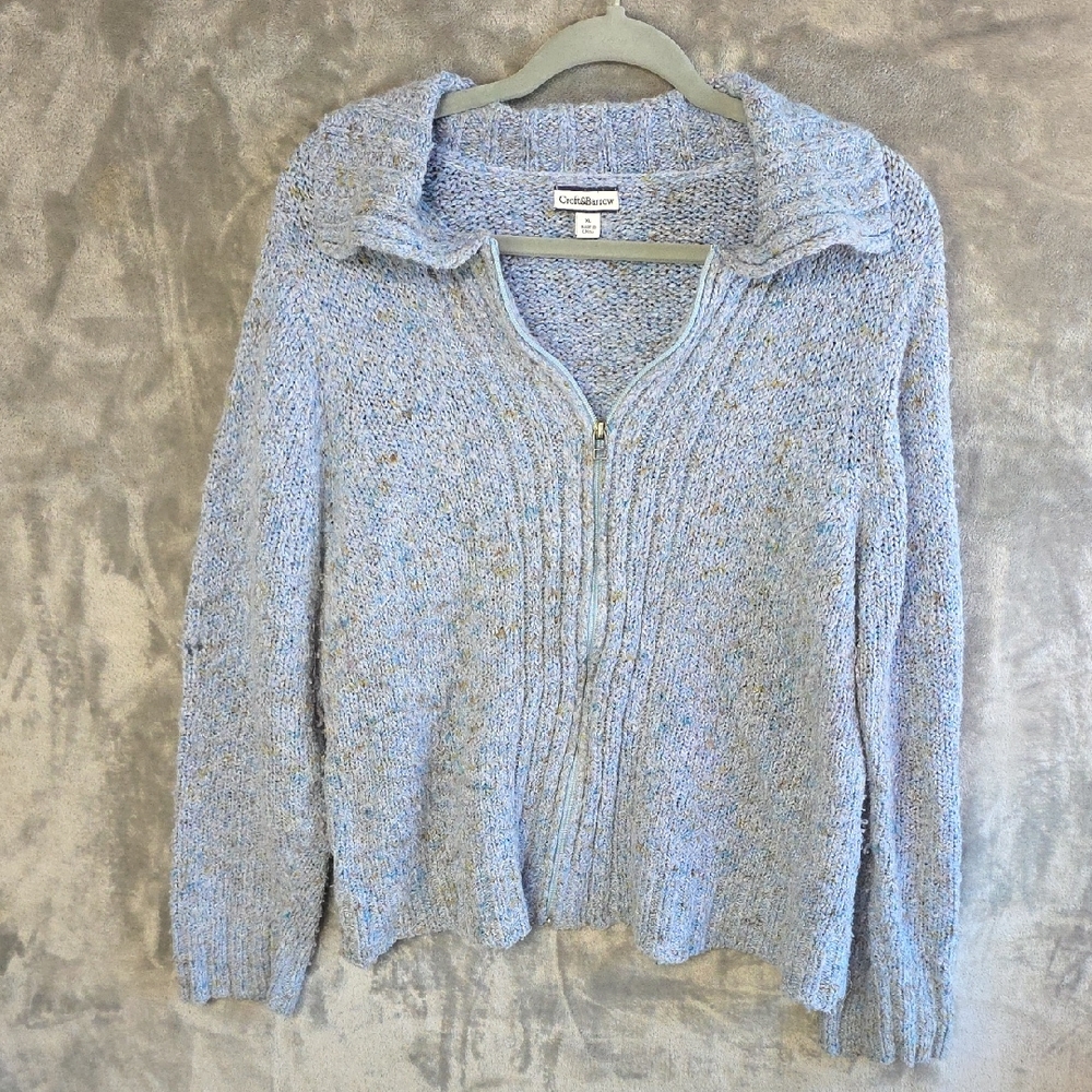 Lands' End Women's Light Blue Cowl Neck Sweater